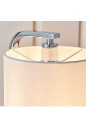 Netlighting Canning Table Lamp Chrome White Silk Effect E14 in Grey - thumbnail 4