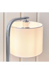 Netlighting Canning Table Lamp Chrome White Silk Effect E14 in Grey - thumbnail 6