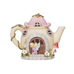 mysmartbuy Solar Powered Teapot Shaped Fairy House LED Light Up Garden Ornament - thumbnail 3