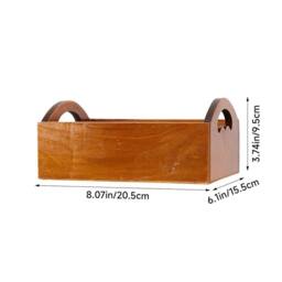 EONLION 6 Compartment Wooden Organizer Tray with Handle in Brown - Size: 500mm - thumbnail 2
