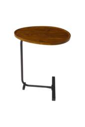 Metal‑Frame Side Table with E1‑Grade MDF Tabletop in Walnut - thumbnail 4
