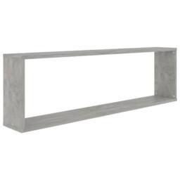 Berkfield Home Wall Cube Shelf 2 pcs Concrete Grey 100x15x30 cm Engineered Wood - Size: 100 x 15 x 30 cm - thumbnail 6