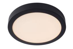Lucide 'BRICE' Dimmable Stylish Round Bathroom LED Flush Ceiling Light in Black