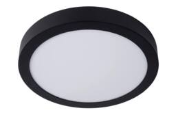 Lucide 'BRICE' Dimmable Stylish Round Bathroom LED Flush Ceiling Light in Black - thumbnail 2