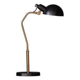 Loops Table Lamp Satin Black & Aged Brass Paint 7W LED E14 Bedside Light