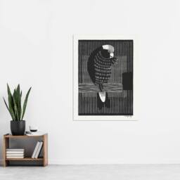 "Artery8 Stylised Galah Cockatoo Bird De Mesquita Wall Art Poster Print in Black - Size: W12"" x H16""" - thumbnail 4