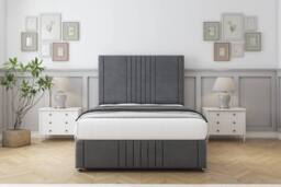 "Sloomy Harrington Coniston Divan Set 2 Drawers-54"" Headboard-Footboard in Dark Grey - Size: King" - thumbnail 2