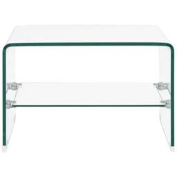Berkfield Home Durable Coffee Table Clear 50x45x33 cm Tempered Glass - Size: 50 x 45 x 33 cm - thumbnail 4
