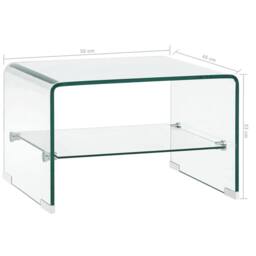 Berkfield Home Durable Coffee Table Clear 50x45x33 cm Tempered Glass - Size: 50 x 45 x 33 cm - thumbnail 7