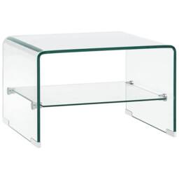 Berkfield Home Durable Coffee Table Clear 50x45x33 cm Tempered Glass - Size: 50 x 45 x 33 cm - thumbnail 3