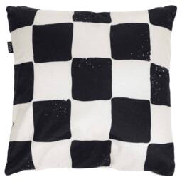 icon 4 Pack Cushion 43x43 Kyoto Fabric, Checkerboard Mono in White - thumbnail 2