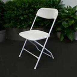EONLION White Folding Metal Chairs, Plastic Chairs, Festival Seating - thumbnail 3