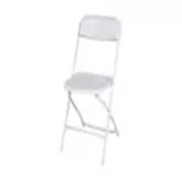 EONLION White Folding Metal Chairs, Plastic Chairs, Festival Seating - thumbnail 1