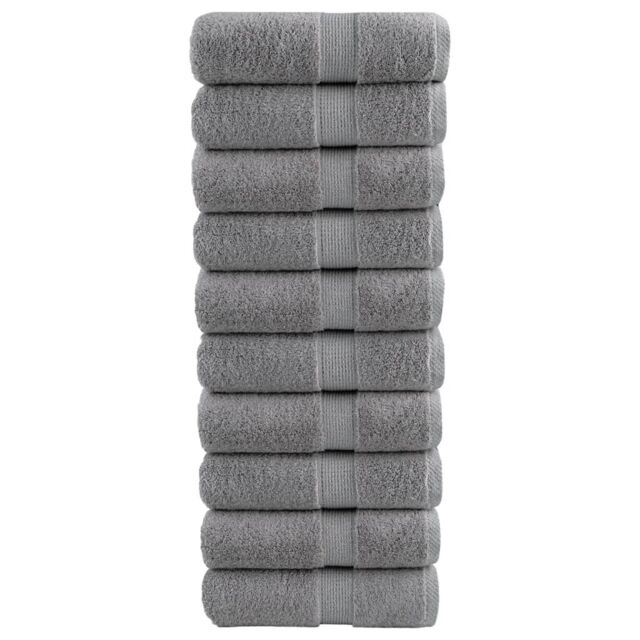 Berkfield Home Premium Soap Towels SOLUND 10pcs Grey 30x30cm 600gsm - image 1