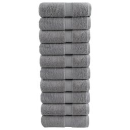 Berkfield Home Premium Soap Towels SOLUND 10pcs Grey 30x30cm 600gsm - thumbnail 1