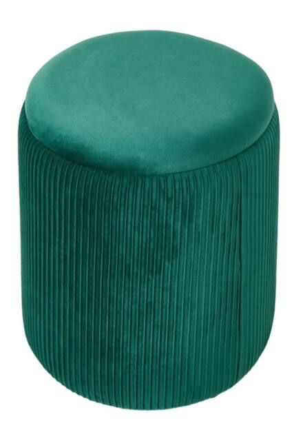 Living and Home Modern Round Storage Ottoman in Green - image 1