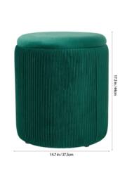 Living and Home Modern Round Storage Ottoman in Green - thumbnail 8