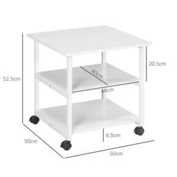 VOGREX Mobile Printer Stand with Storage Printer Table for Office in White - thumbnail 2