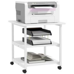 VOGREX Mobile Printer Stand with Storage Printer Table for Office in White - thumbnail 1