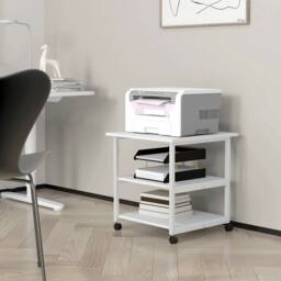 VOGREX Mobile Printer Stand with Storage Printer Table for Office in White - thumbnail 5