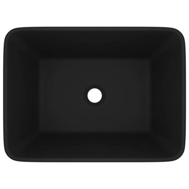 Berkfield Home Luxury Wash Basin Matt Black 41x30x12 cm Ceramic - Size: 41 x 30 x 12 cm - image 1
