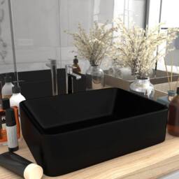 Berkfield Home Luxury Wash Basin Matt Black 41x30x12 cm Ceramic - Size: 41 x 30 x 12 cm - thumbnail 2