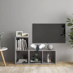 Berkfield Home TV Cabinets 2 pcs Concrete Grey 72x35x36.5 cm Engineered Wood - thumbnail 2