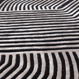 The Rug Shop UK Black Handmade Modern Easy to clean Striped Area Rug - Size: 160 cm x 230 cm - thumbnail 3