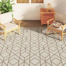 Berkfield Home Indoor & Outdoor Rug Short Pile Multicolour 190x300 cm Anti Slip in Beige - Size: Medium - thumbnail 3