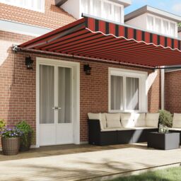 Berkfield Home Retractable Awning Manual Orange & Brown 500x300 cm - thumbnail 3
