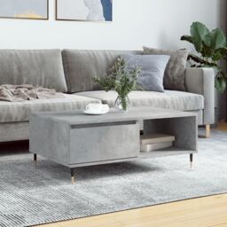 Berkfield Home Coffee Table Concrete Grey 90x60x35 cm Engineered Wood - Size: 90 x 60 x 35 cm - thumbnail 1