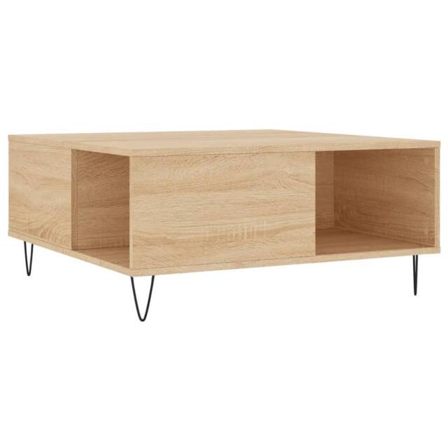 Berkfield Home Coffee Table Sonoma Oak 80x80x36.5 cm Engineered Wood in Light Tan - image 1