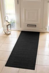JVL Eden Machine Washable Latex Backed Runner Doormat, 57x150cm, Black - Size: 50 cm x 150 cm - thumbnail 2