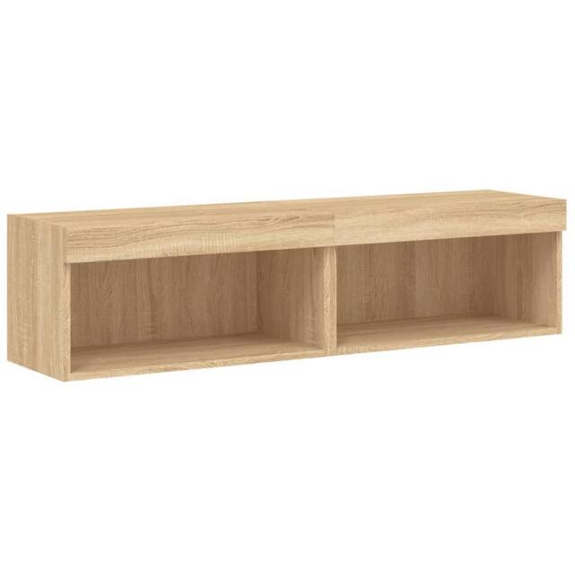 Berkfield Home TV Cabinets with LED Lights 2 pcs Sonoma Oak 60x30x30 cm in Tan - Size: 60 x 30 x 30 cm - image 1