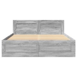 Berkfield Home Bed Frame with Headboard without Mattress Grey Sonoma 140x200 cm - thumbnail 5