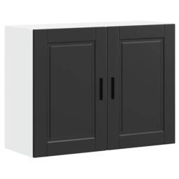 Berkfield Home Kitchen Wall Cabinet Porto Black Engineered Wood - thumbnail 1