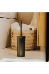 Cosmic Toilet Brush Holder Gloss Chrome Free standing Essentials Collection in Metallic Silver - thumbnail 4