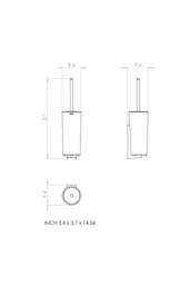 Cosmic Toilet Brush Holder Gloss Chrome Free standing Essentials Collection in Metallic Silver - thumbnail 6