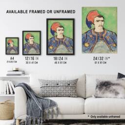 Artery8 The Zouave Infantryman Van Gogh Vintage Framed Wall Art Print in Green - Size: A4 - thumbnail 3