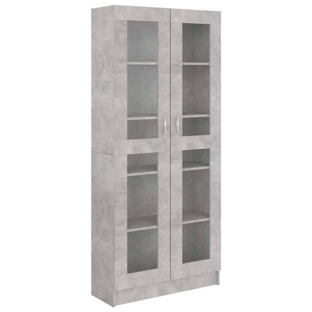 Berkfield Home Vitrine Cabinet Concrete Grey 82.5x30.5x185.5 cm Engineered Wood - image 1