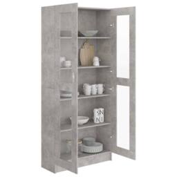 Berkfield Home Vitrine Cabinet Concrete Grey 82.5x30.5x185.5 cm Engineered Wood - thumbnail 4