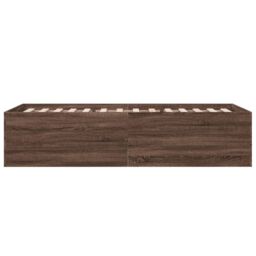 Berkfield Home Bed Frame without Mattress Brown Oak 100x200 cm - thumbnail 5