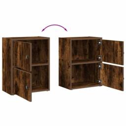 Berkfield Home Bookcase Smoked Oak 40x24x52 cm Engineered Wood in Brown - Size: 40 x 24 x 52 cm - thumbnail 8