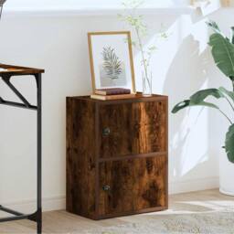 Berkfield Home Bookcase Smoked Oak 40x24x52 cm Engineered Wood in Brown - Size: 40 x 24 x 52 cm - thumbnail 3