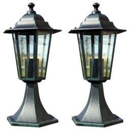 Berkfield Home Garden Lights 2 pcs Dark Green/Black Aluminium in Green - thumbnail 2