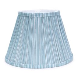 ValueLights Laurenne Tapered Blue Pinstripe Fabric Pleated Easy Fit Large Lamp Shade - thumbnail 4