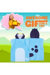 Bluey 3D Towel Beach Hooded Poncho Towel in Blue - thumbnail 4