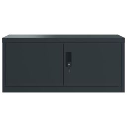 Berkfield Home File Cabinet Anthracite 90x40x130 cm Steel in Black - Size: 90 x 40 x 130 cm - thumbnail 4