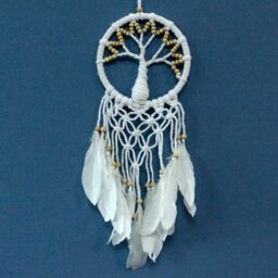 KDMD Tree of Life Dreamcatcher - Pure & Natural 16cm in White - thumbnail 1