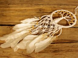 KDMD Tree of Life Dreamcatcher - Pure & Natural 16cm in White - thumbnail 3